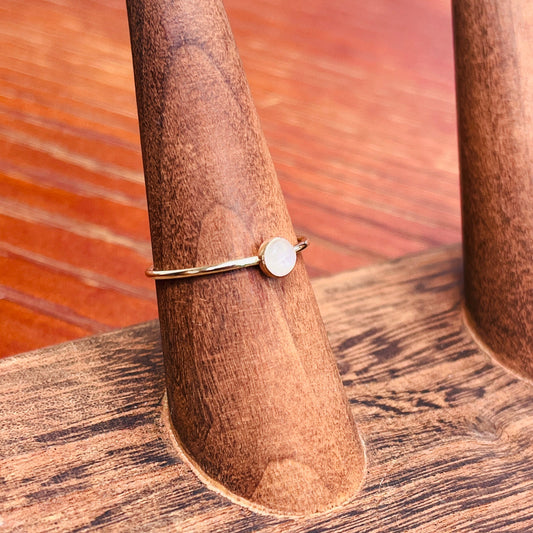 14K Gold Filled RAINBOW MOONSTONE GEMSTONE RING