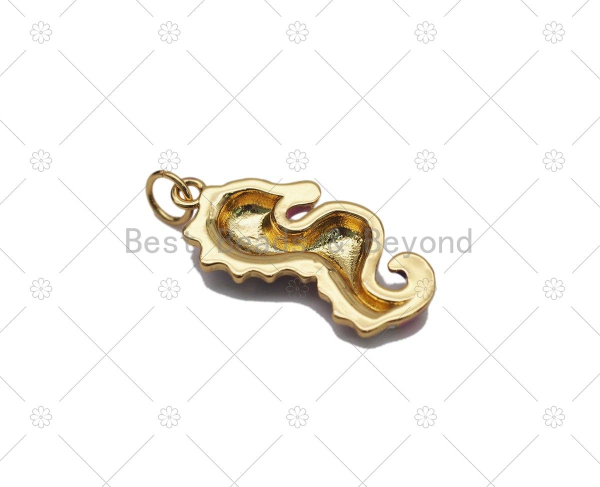 Enamel Sea Horse Charm, Sku#Y566