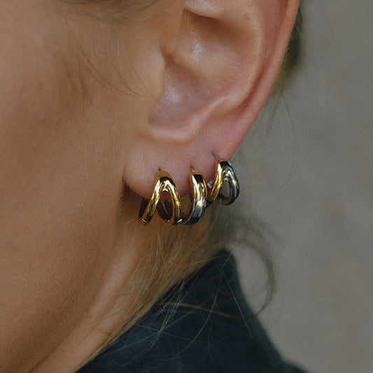 18K Gold Lightweight Luxury And High-end Hoop Earrings/ear Clips