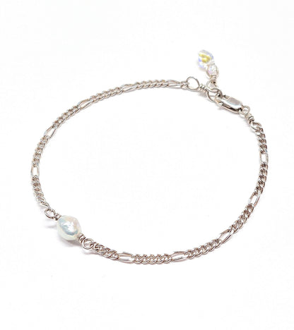 Keshi Pearl Bracelet with Swarovski Clasp