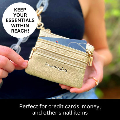 Zippered Pouch Gold w/Silver Hardware SaveTheGirls