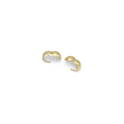 Gold Chunky Huggie Ball Earrings, Sku#Y844