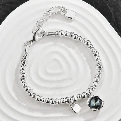 3Pcs Stackable Twisted Silver Bead Bracelet Set For Women, Zircon Horseshoe Charm Open Cuff Bangles, Minimal Cold Style Daily Fashion Jewelry