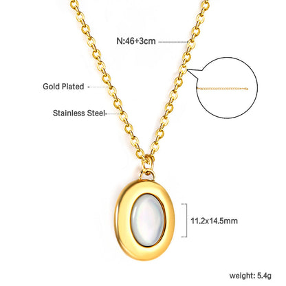 Gold-plated Stainless Steel White Shell Jewelry