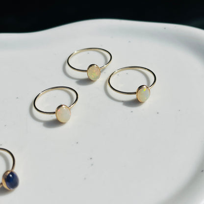 14k gold filled LARGE OVAL ETHIOPIAN OPAL GEMSTONE RING