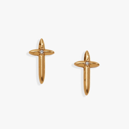 4:13 Cross Stud Earrings ALEX AND ANI