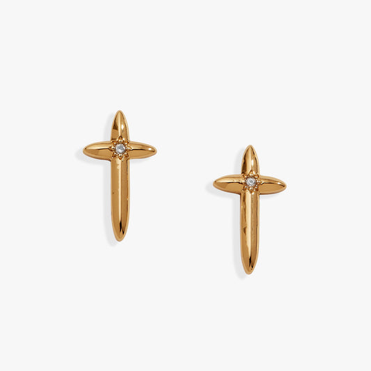 4:13 Cross Stud Earrings ALEX AND ANI