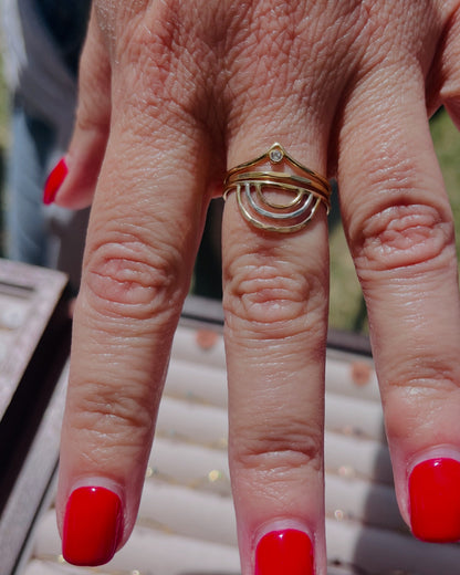 14K Gold filled TRIPLE ARCH RING