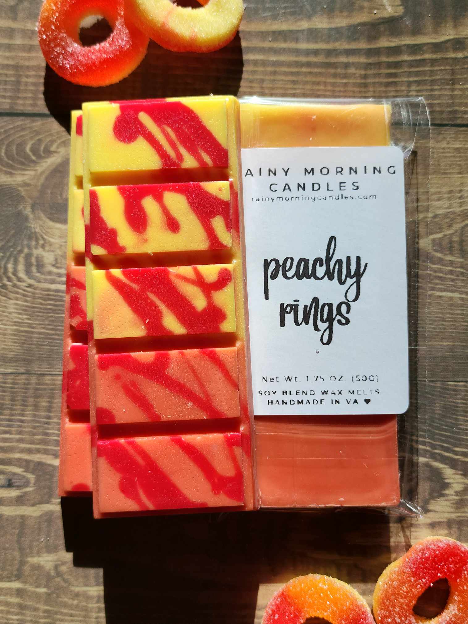 Peachy Rings | Wax Melts Rainy Morning Candles