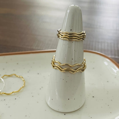14k gold filled or sterling silver WAVE STACKING RING