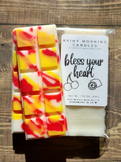 Bless Your Heart | Cherry Lemonade | Wax Melts Rainy Morning Candles