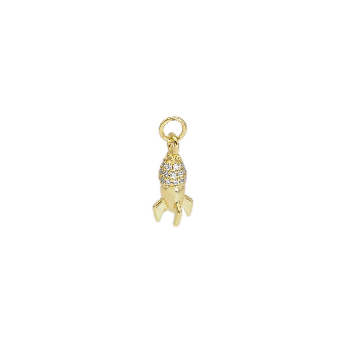 Gold CZ Rocket Charm, Sku#Y872