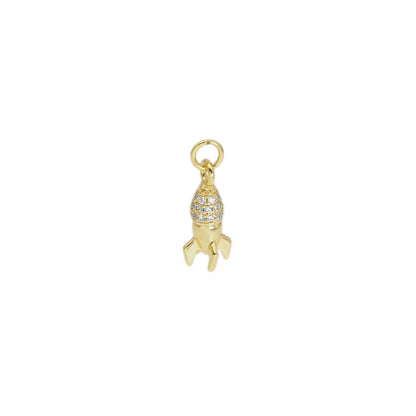 Gold CZ Rocket Charm, Sku#Y872