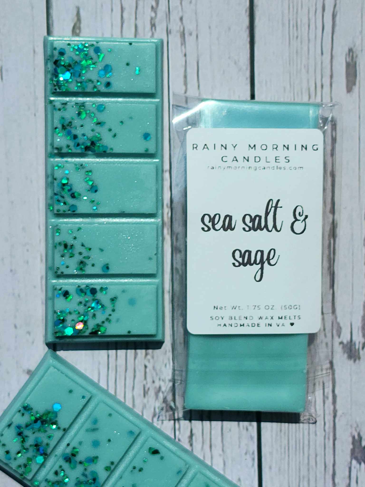 Sea Salt & Sage | Wax Melts Rainy Morning Candles