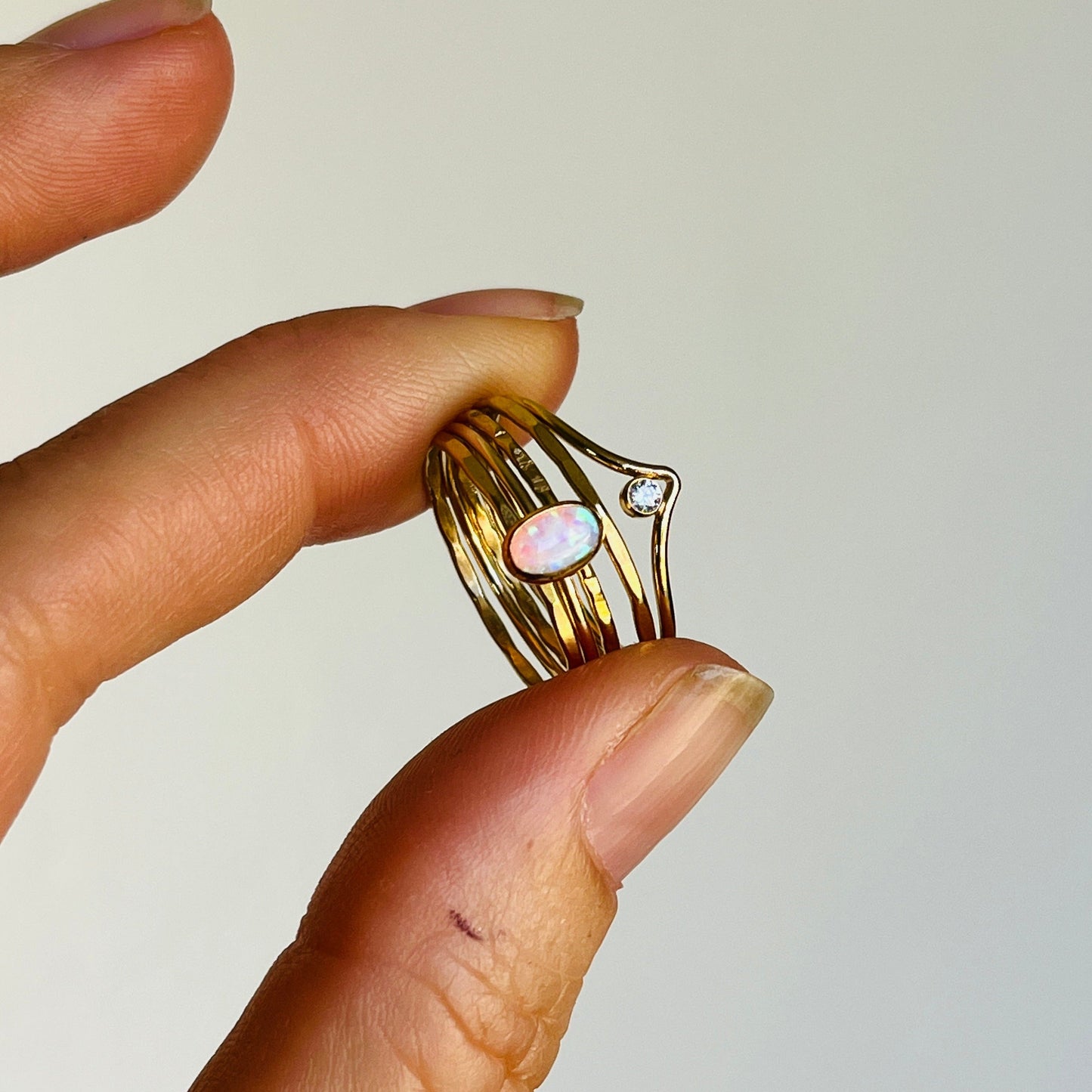 14k gold filled V CUBIC ZIRCONIA DIAMOND RING