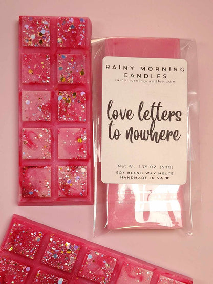 Love Letter to Nowhere | Pink Sugar | Wax Melts Rainy Morning Candles