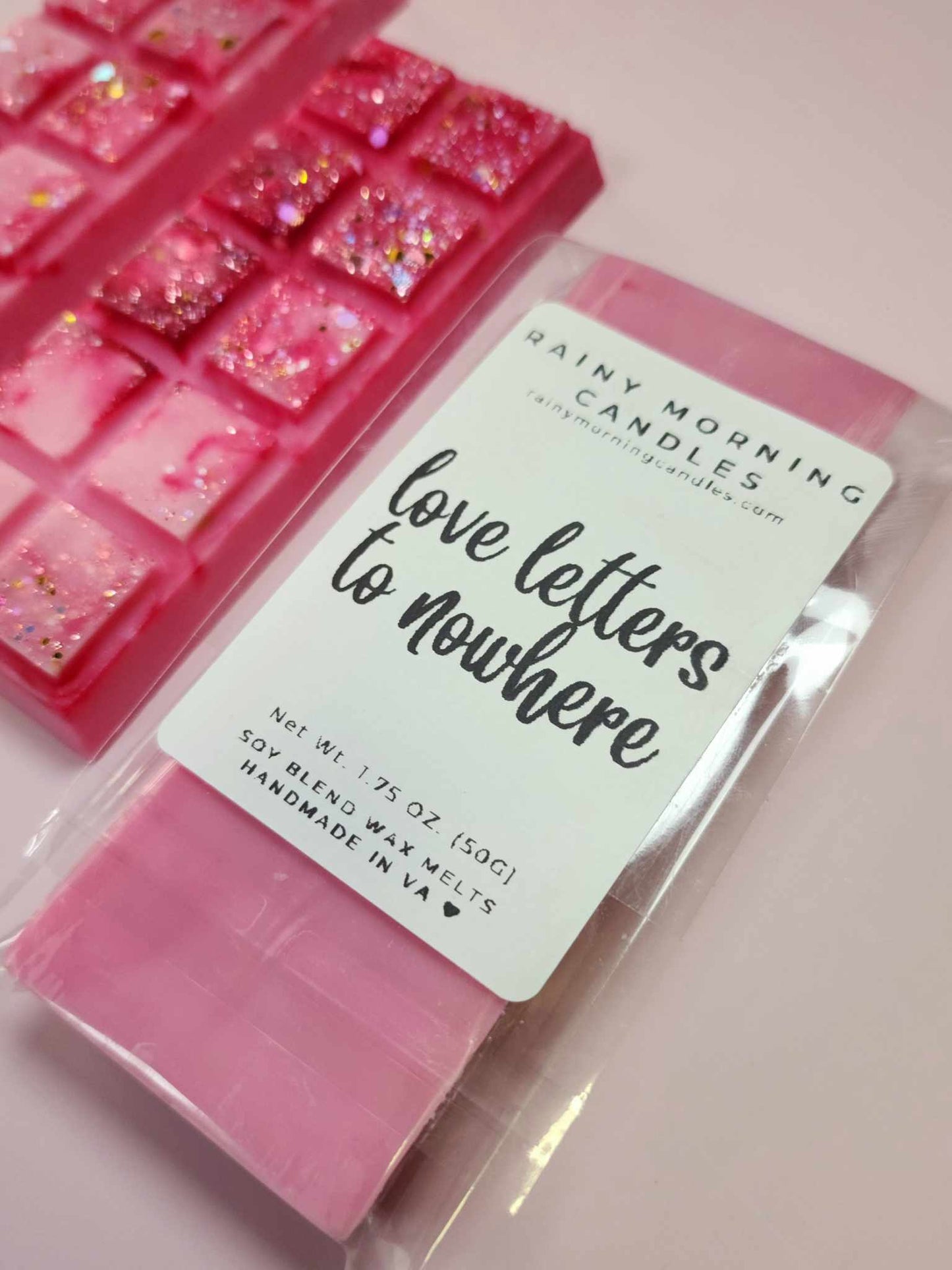Love Letter to Nowhere | Pink Sugar | Wax Melts Rainy Morning Candles