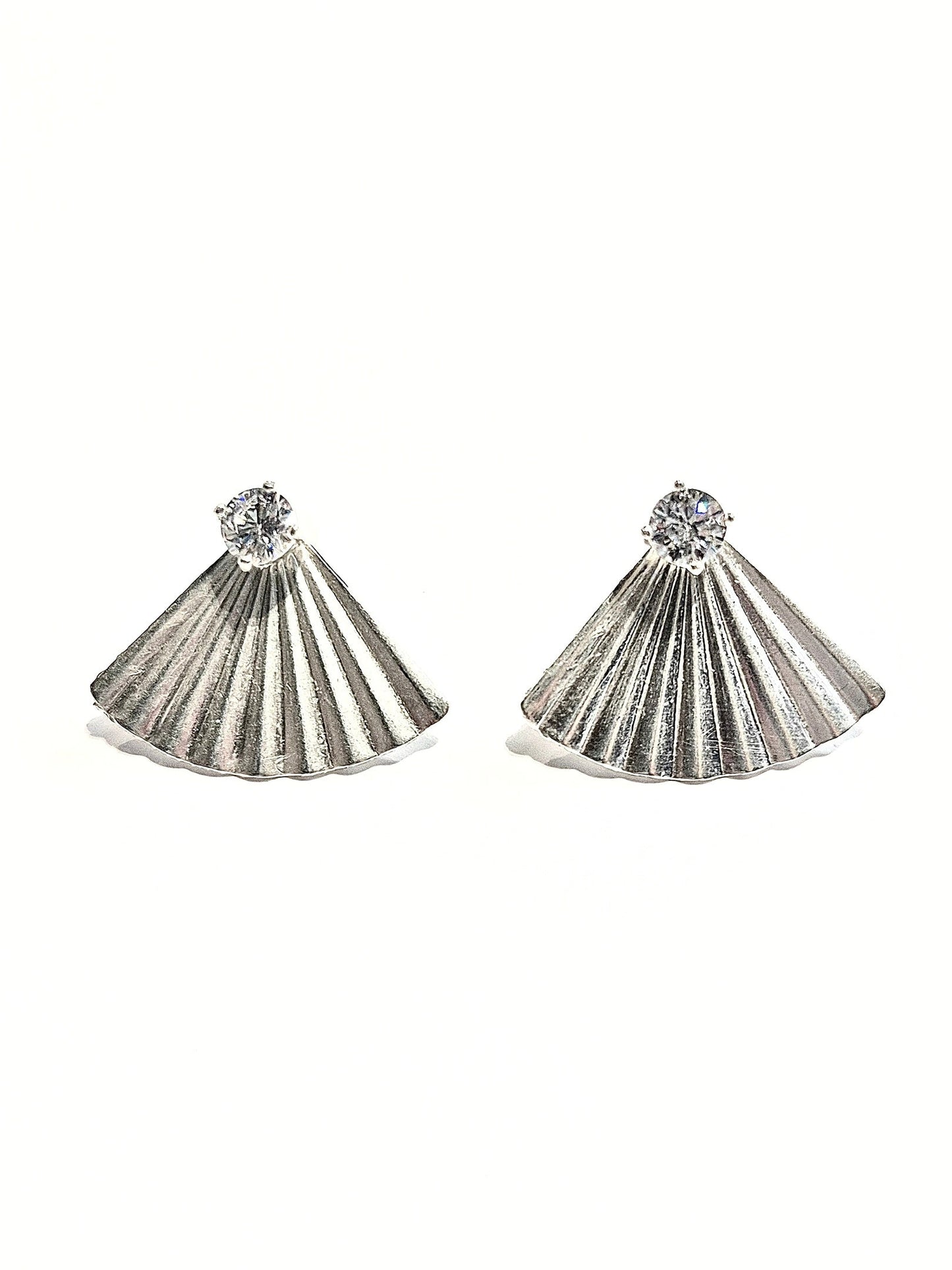 Fan Rhinestone Ear Jacket Earrings