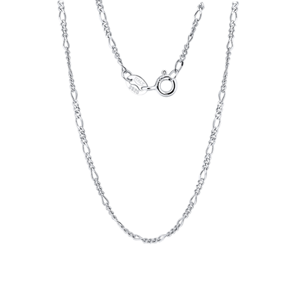 925 Sterling Silver Italian Sterling  Figaro Chain Necklace - Classic Design & Durable Craftsmanship