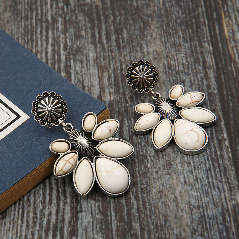 Turquoise Flower Earrings Bumpkin Ranchwear