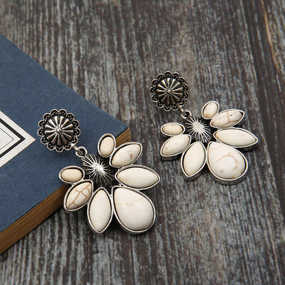 Turquoise Flower Earrings Bumpkin Ranchwear