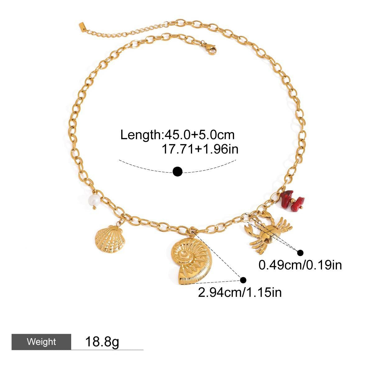 18K Gold Geometric Design Trendy Personality Necklace