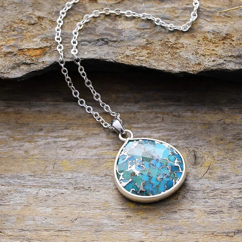 Turquoise Chain Pendant Necklace Bumpkin Ranchwear