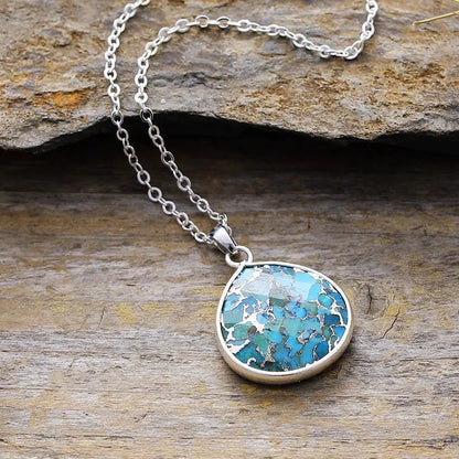 Turquoise Chain Pendant Necklace Bumpkin Ranchwear