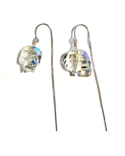 Swarovski Skull Threader Earrings