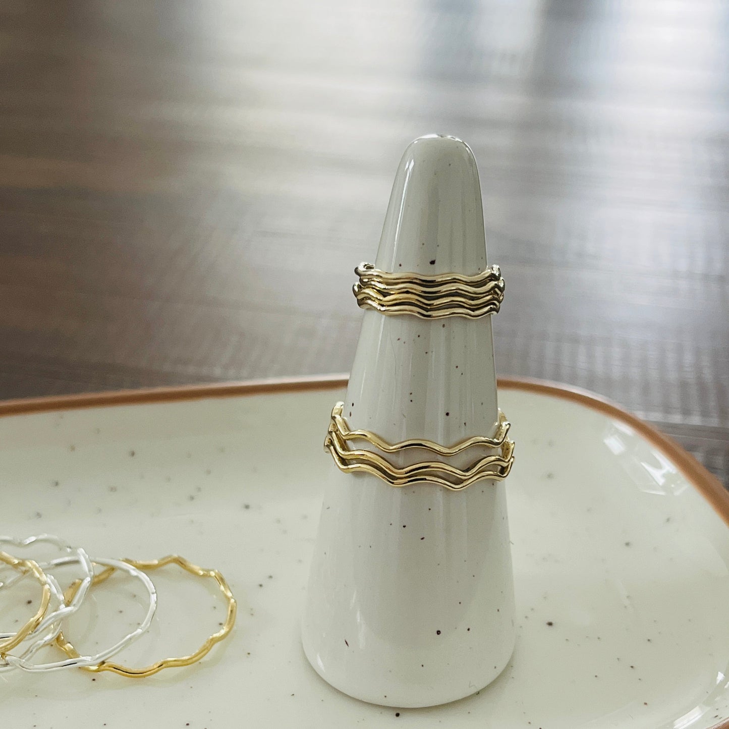 14k gold filled or sterling silver WAVE STACKING RING