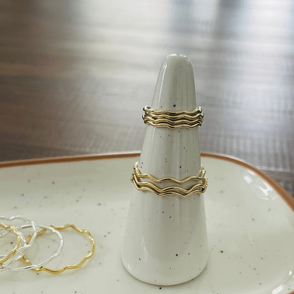14k gold filled or sterling silver WAVE STACKING RING