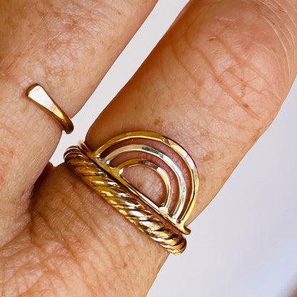 14K Gold filled TRIPLE ARCH RING