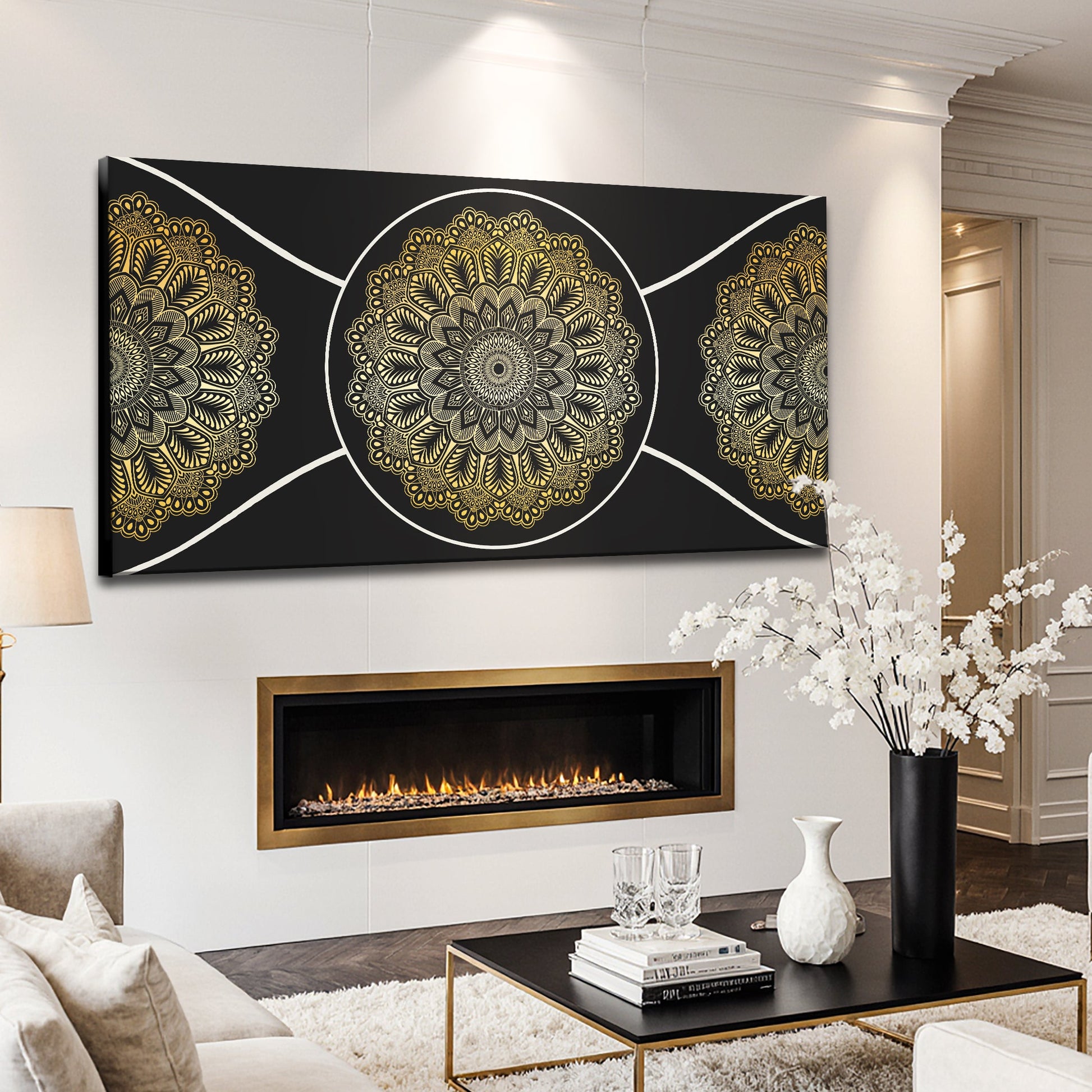 Gold Sacred Geometry Wall Art Tailored Canvases