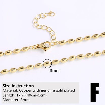 Copper-plated 18k Gold DIY Hip-hop All-match Chain Necklace