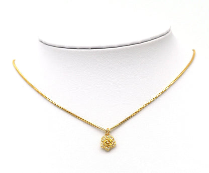 CZ Rose Flower Charm, Sku#Y625