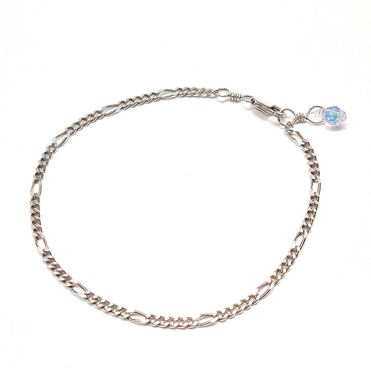 Figaro Chain Bracelet / Anklet with Swarovski Clasp