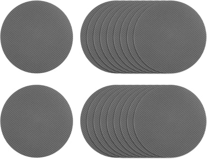 Bathroom round anti-slip sticker-gray-8cm-with black scraper-PEVA-12 pieces