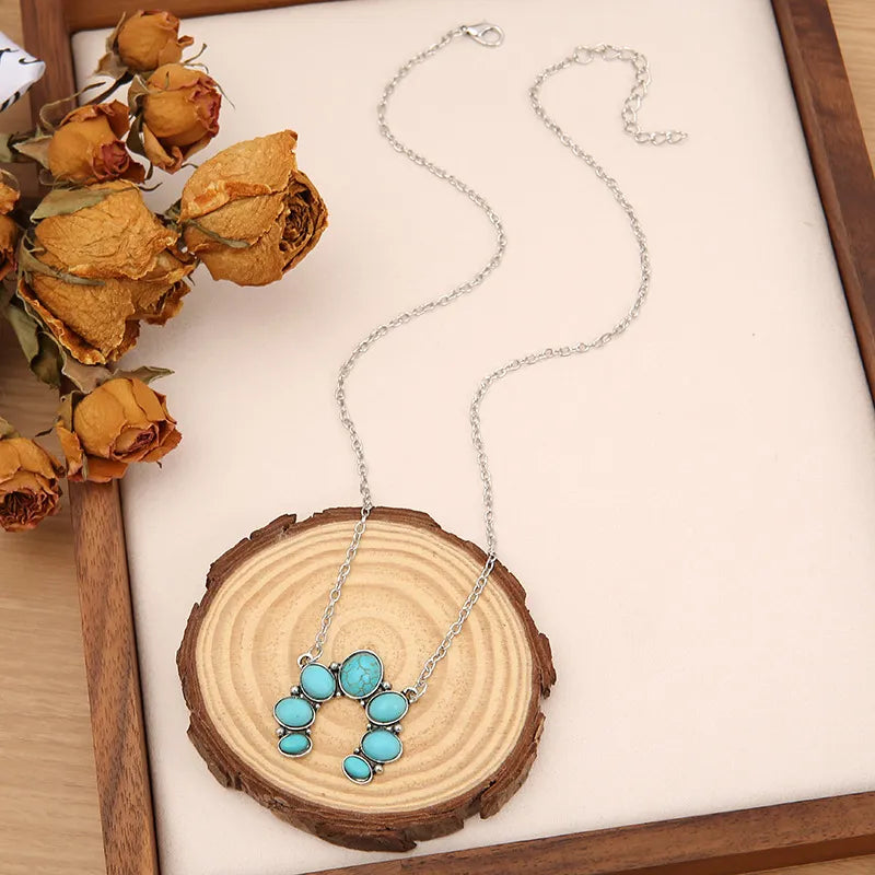 Turquoise Alloy Pendant Necklace Bumpkin Ranchwear