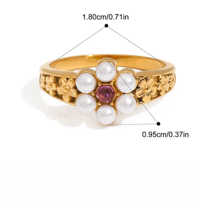 Pearl ring titanium steel ring