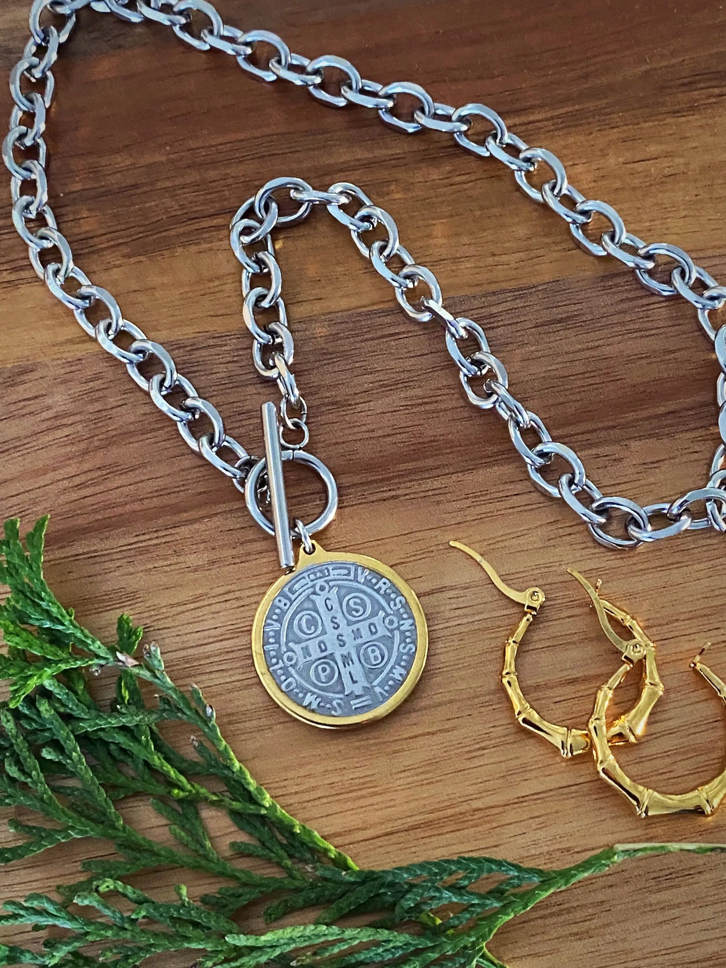 ST. BENEDICT TOGGLE NECKLACE Bellaforma Jewelry