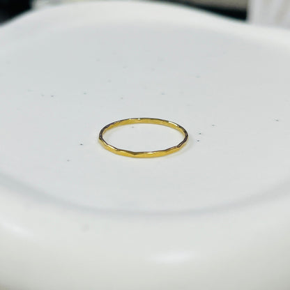 14k gold filled or sterling silver HAMMERED STACKING RING