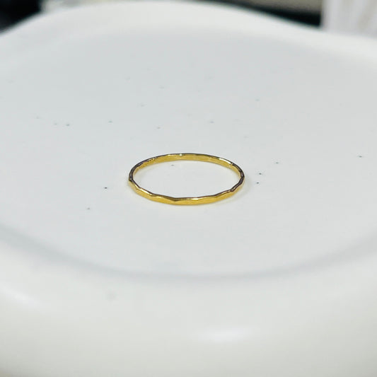 14k gold filled or sterling silver HAMMERED STACKING RING