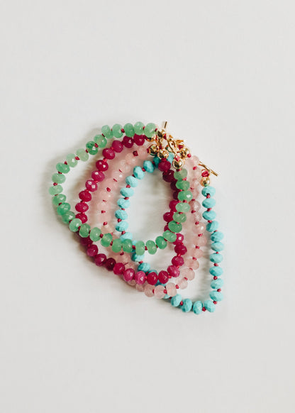 Natural Aventurine + 14k Gold Filled Toggle || Gemstone Bracelet or Anklet