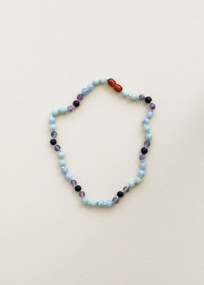 Amazonite + Amethyst + Aquamarine || Gemstone Necklace