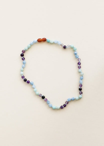 Amazonite + Amethyst + Aquamarine || Gemstone Necklace