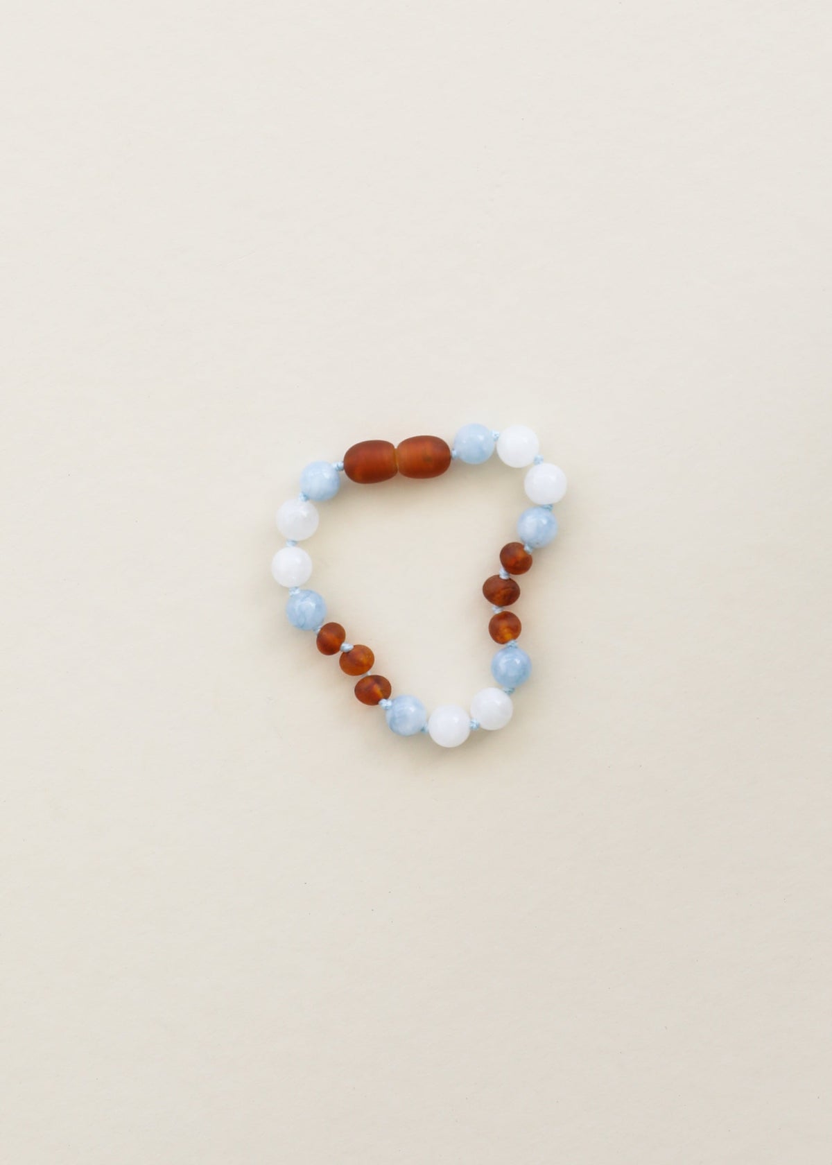 Raw Cognac Amber + Moonstone + Aquamarine Gemstone || Anklet or Bracelet
