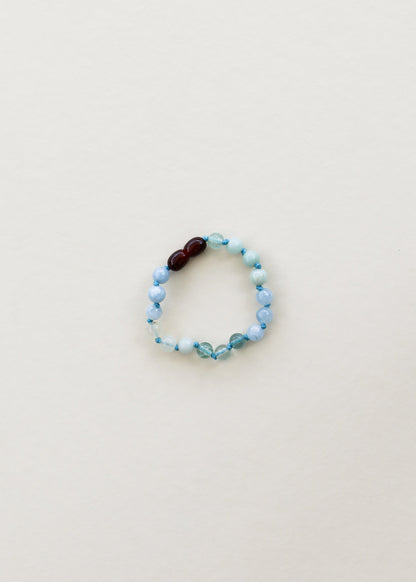 Amazonite + Aquamarine + Fluorite || Gemstone Anklet or Bracelet
