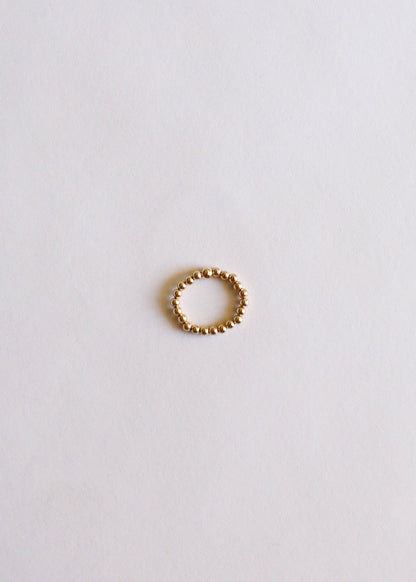 Raw Honey Baltic Amber + 14K Gold Filled || Beaded Ring Stack