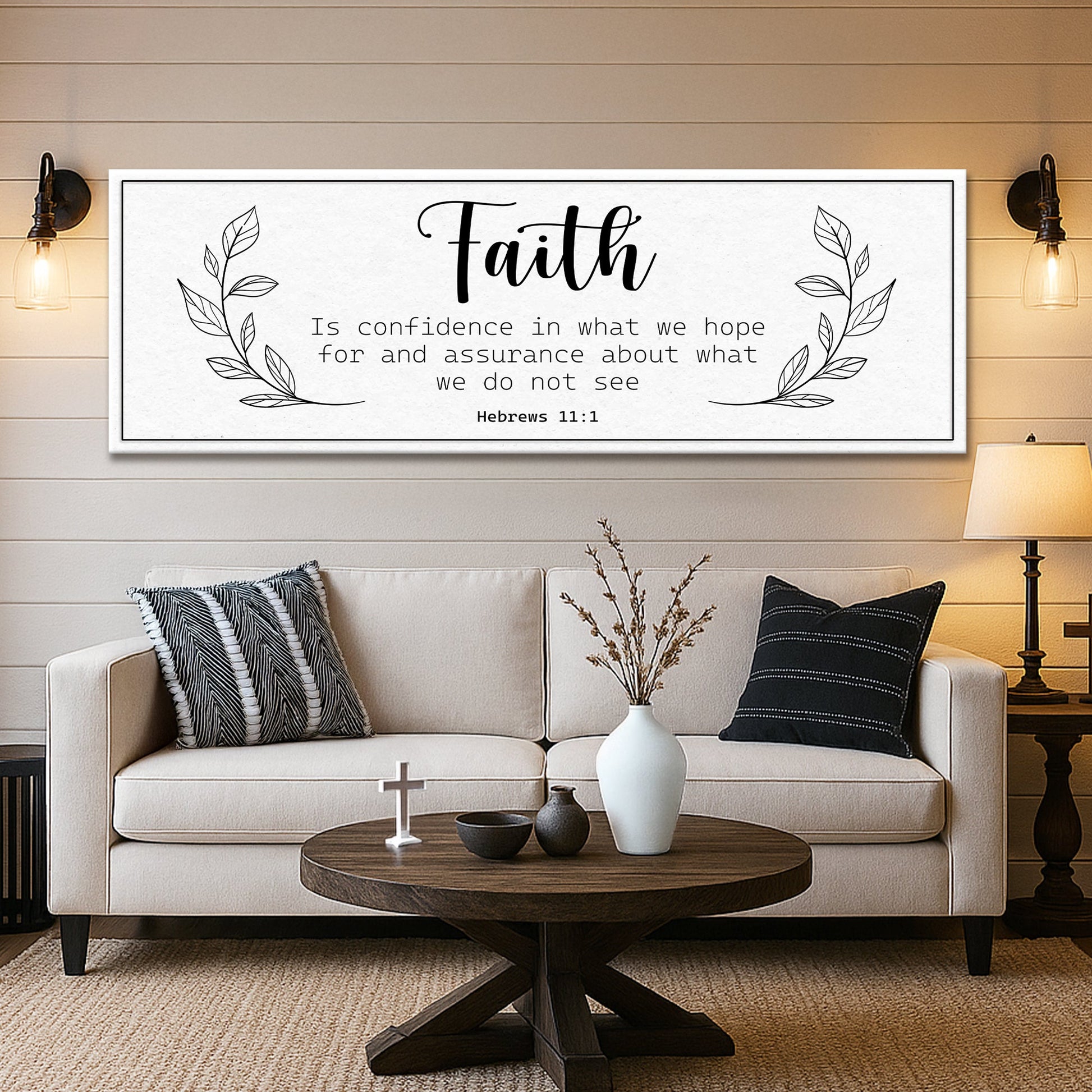 Faith Is Confidence - Hebrews 11:1 Faith Sign Tailored Canvases
