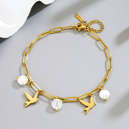 18K Gold Butterfly Sun Heart Anklet Shell Necklace
